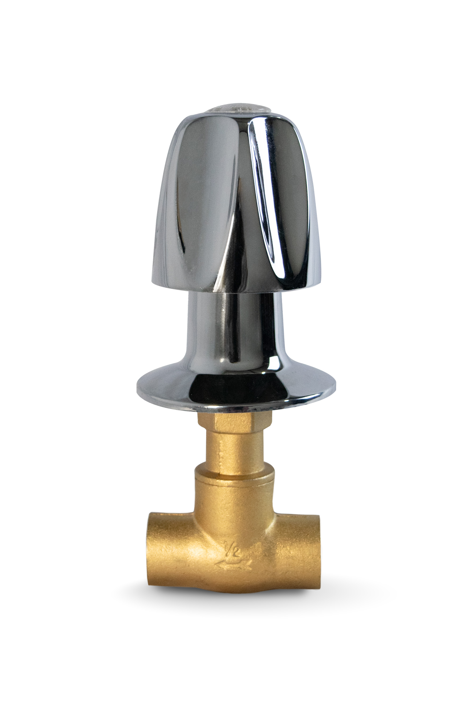 Llave p/ ducha cromada Zinc. Cuello largo 1/2"