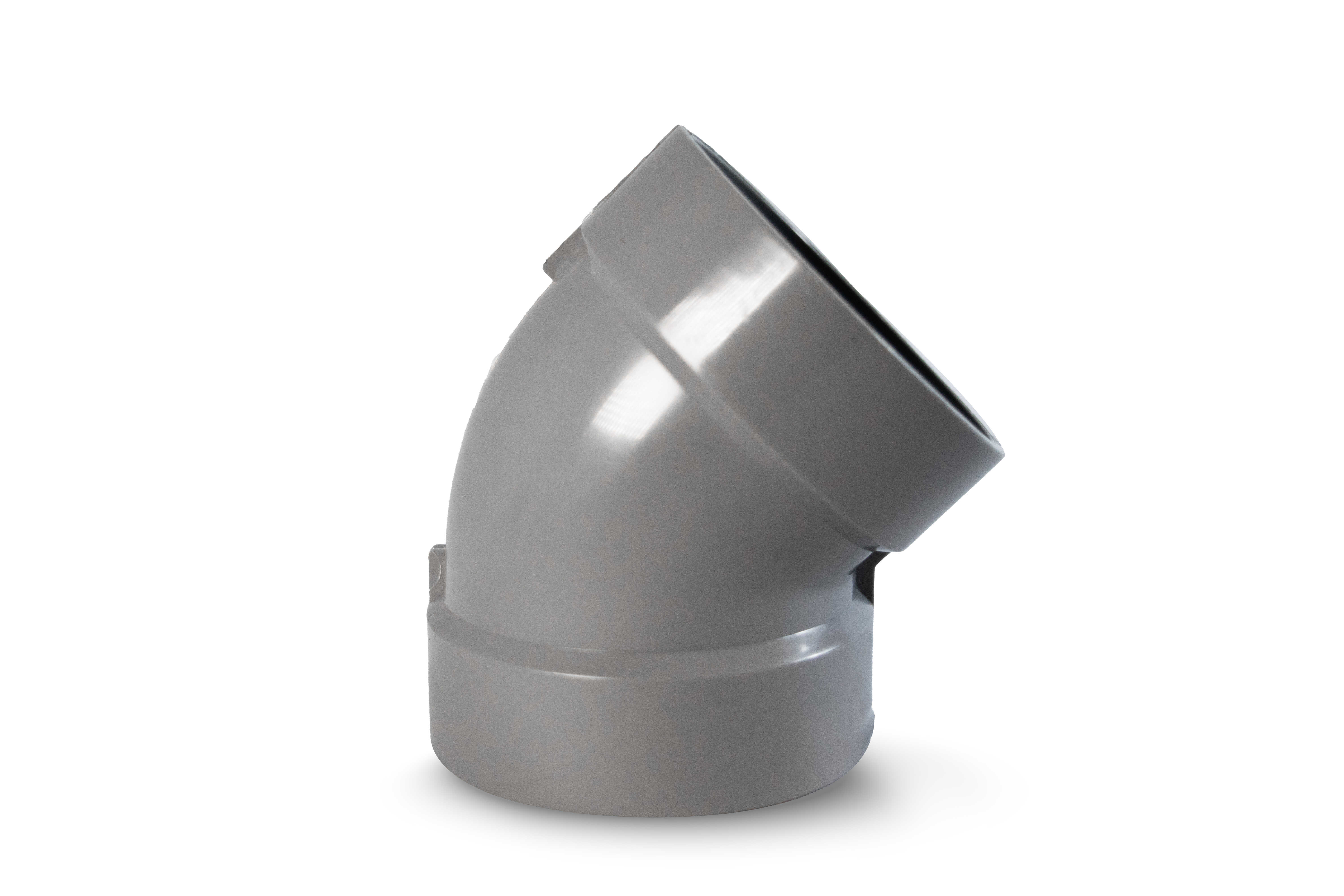 Codo X 45° PVC Drenaje Blanco, Clase 125