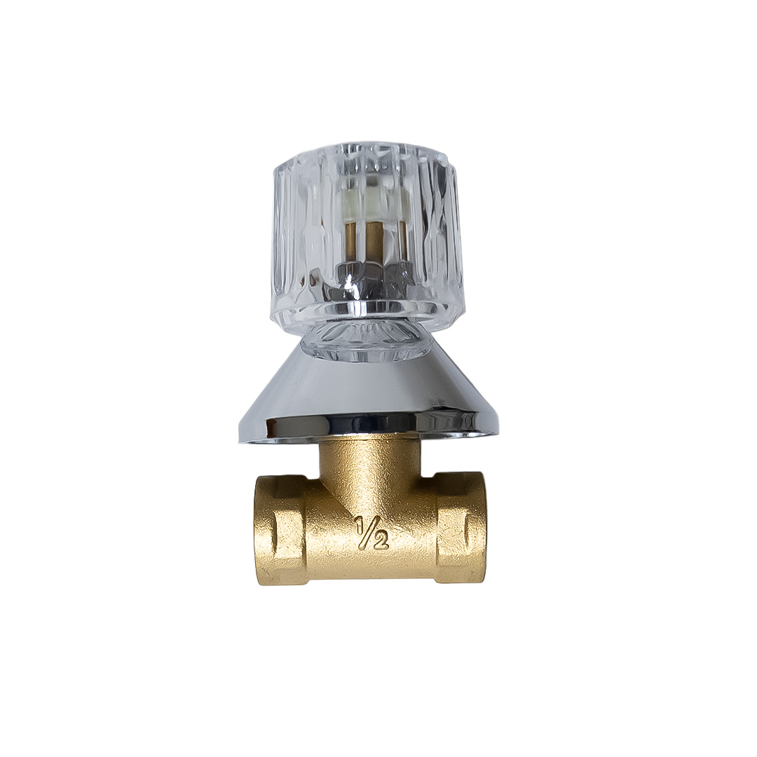 Llave p/ ducha Acrilica  Zinc. Cuello Corto 1/2"