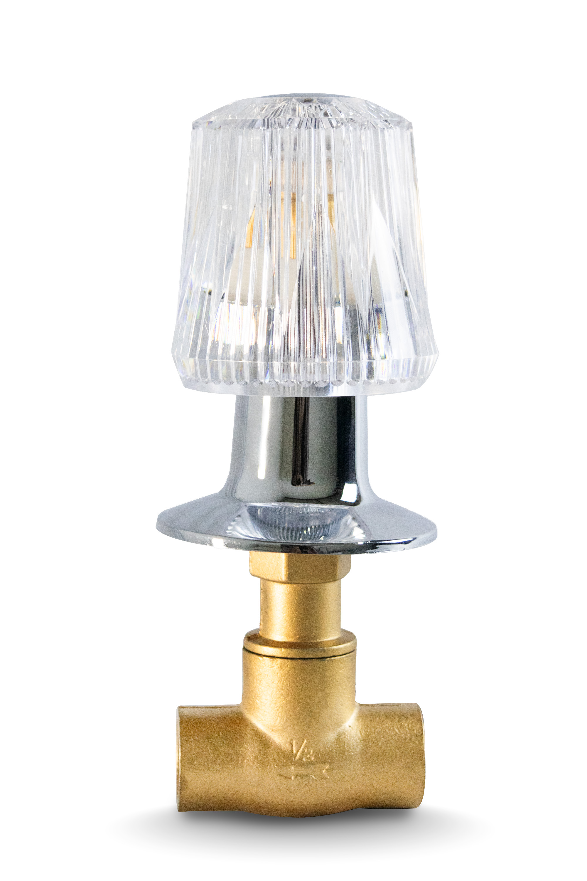 Llave p/ ducha Acrilica Zinc. Cuello largo 1/2"
