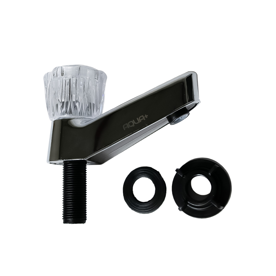 Llave sencilla  P/ lavamanos Acrilica 1/2", AQUA+