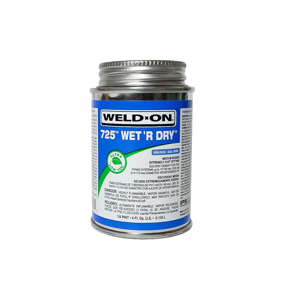 Pegamento PVC Weld On, Wet Dry (pega en seco y en mojado) Lata 125 ml