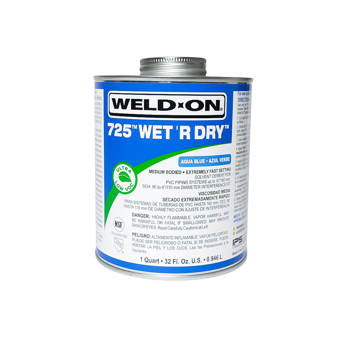 Pegamento PVC Weld On, Wet Dry (pega en seco y en mojado) Lata 950 ml