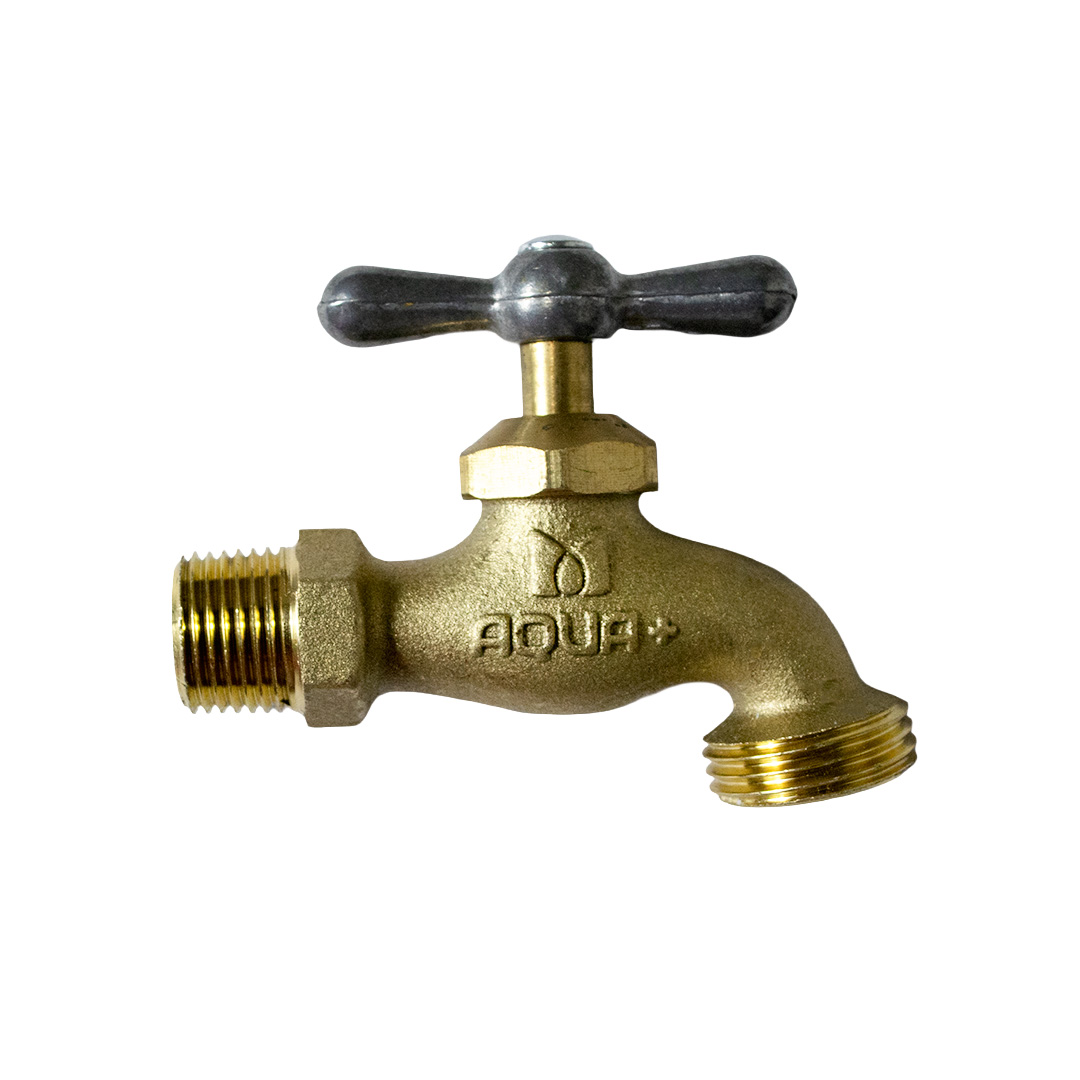 Llave de chorro bronce C/rosca 165 gr.  Liviana 1/2", AQUA+